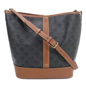 CELINE Celine Shoulder Bag 191132CAS.04LU Medium Bucket Triomphe Canvas Women...
